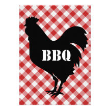Silo de poulet sur le BBQ rouge et par blanc vérif Faire-part Personnalisé