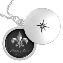 Silver Fleur de Lis Keepsake personnalisé Bijouterie