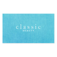 Simple and Classic Beauty Turquoise Linen Look Business Card