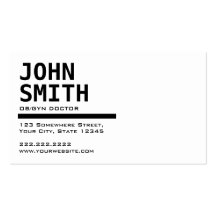 Simple Black & White OB/GYN Business Card