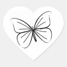Simple coeurs papillon de mariage de dessin au tra adhésif