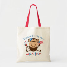 Singe américain fier de fille sac