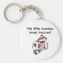 Singe de chaussette du football porte-clés
