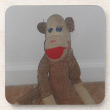 Singe de chaussette sous-bock