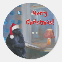 Singe de Joyeux Noël Autocollants