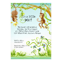 Singe de Lil, invitation de baby shower de garçon