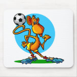 Singe du football de bande dessinée tapis de souris