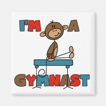 Singe je suis T-shirts et cadeaux d'un gymnaste Aimants