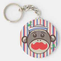 Singe Keychain de chaussette de marin Porte-clefs