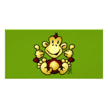 Singe maniaque cartes avec photo