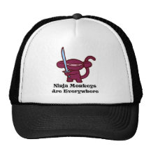 Singe rouge de Ninja avec l'épée Casquettes De Camionneur