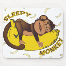 Singe somnolent tapis de souris
