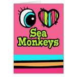 Singes lumineux de mer d'amour du coeur I d'oeil Cartes De Vœux
