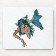 Sirène 3D bleue d'Aqua foncé Tapis De Souris
