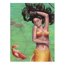 Sirène de Koi - carte postale