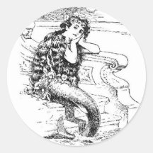Sirène de rêverie autocollants ronds