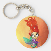 Sirène éffrayante avec le poulpe porte-clefs