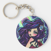 Sirène féerique d'imaginaire de lueur de lune porte-clés