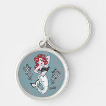 Sirène Keychain d'aquarium populaire de duvet Porte-clés