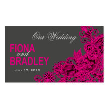 Site Web aztèque de mariage de Paisley - fuschia Modèle De Carte De Visite