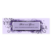 Site Web floral abstrait de mariage de pourpre Cartes De Visite Personnelles