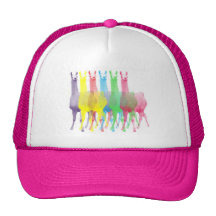 six lamas dans six couleurs de lama casquettes de camionneur