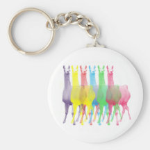 six lamas dans six couleurs de lama porte-clefs