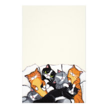 Six papeterie de papier de note de chats de sommei papier à lettre personnalisé