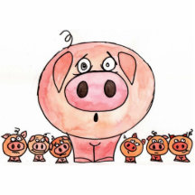Six petits porcs découpage en acrylique