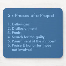 Six phases d'un projet tapis de souris