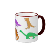Six tasses de dinosaures