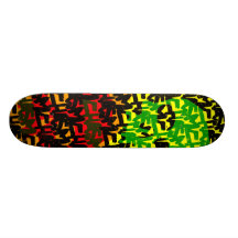 skateboard_pro avec les crânes fluorescents Desig 