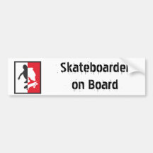 skater 2 white.ai, Skateboarder on Board Autocollants Pour Voiture