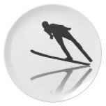 ski d'eau de bande dessinée de ski de la Corée de  Assiette