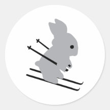 ski mignon de neige de lapin de ski autocollant