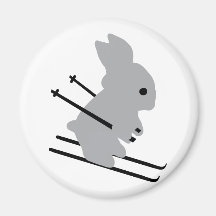 ski mignon de neige de lapin de ski aimant pour réfrigérateur