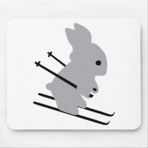 ski mignon de neige de lapin de ski tapis de souris
