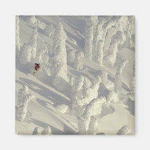 Skieur alpin dans les snowghosts épais à grand aimants