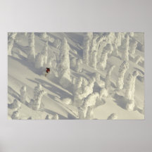Skieur alpin dans les snowghosts épais à grand posters
