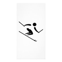 Skieur de neige cartes de vœux avec photo