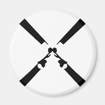 skieur noir croisé magnets