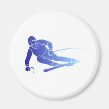 Skieur skis aimant pour réfrigérateur