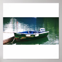 skiff attaché au port mA de Plymouth Poster