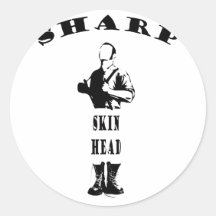 skinhead pointu autocollant rond