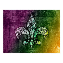 Skull Fleur De Lis Carte Postale
