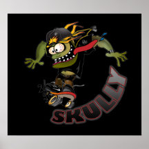 "Skully affiche d'art du patineur"