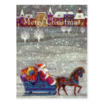 Sleigh de Père Noël Carte Postale