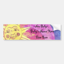 smilely nouveau bumpersticker de bébé du soleil adhésif pour voiture