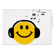Smiley affectueux de musique cartes de vœux