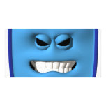 smiley angy bleu photocarte personnalisée